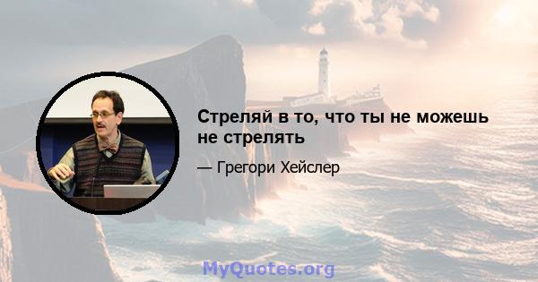 Стреляй в то, что ты не можешь не стрелять