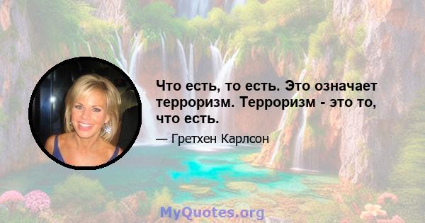 Что есть, то есть. Это означает терроризм. Терроризм - это то, что есть.