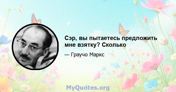 Сэр, вы пытаетесь предложить мне взятку? Сколько