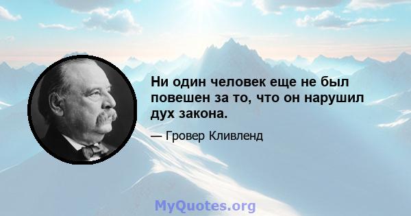 Ни один человек еще не был повешен за то, что он нарушил дух закона.