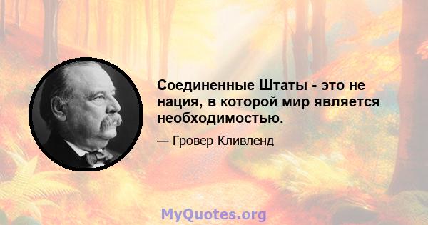 Соединенные Штаты - это не нация, в которой мир является необходимостью.