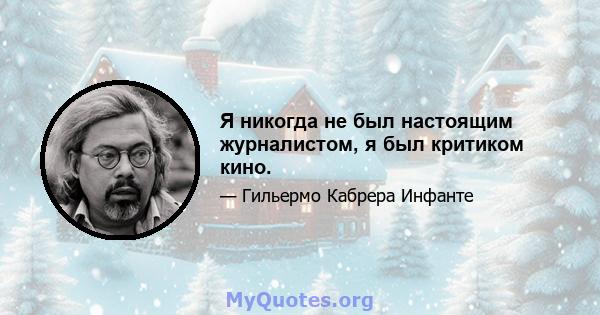 Я никогда не был настоящим журналистом, я был критиком кино.