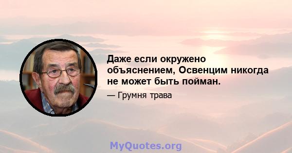 Даже если окружено объяснением, Освенцим никогда не может быть пойман.