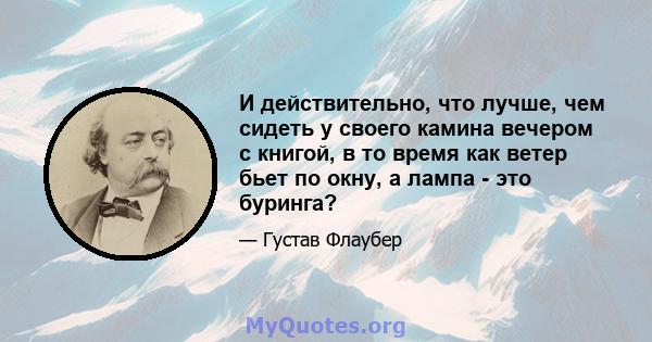 И действительно, что лучше, чем сидеть у своего камина вечером с книгой, в то время как ветер бьет по окну, а лампа - это буринга?