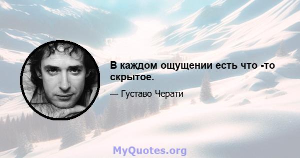 В каждом ощущении есть что -то скрытое.