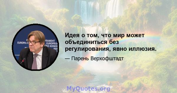 Идея о том, что мир может объединиться без регулирования, явно иллюзия.