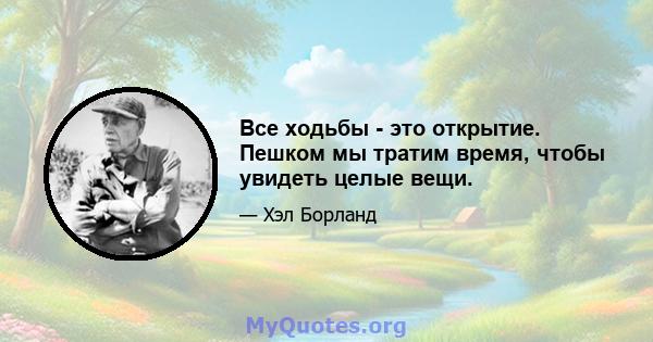 Все ходьбы - это открытие. Пешком мы тратим время, чтобы увидеть целые вещи.