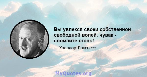 Вы увлекся своей собственной свободной волей, чувак - сломайте огонь!