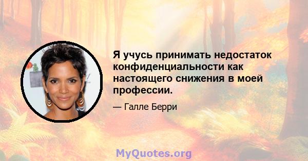 Я учусь принимать недостаток конфиденциальности как настоящего снижения в моей профессии.