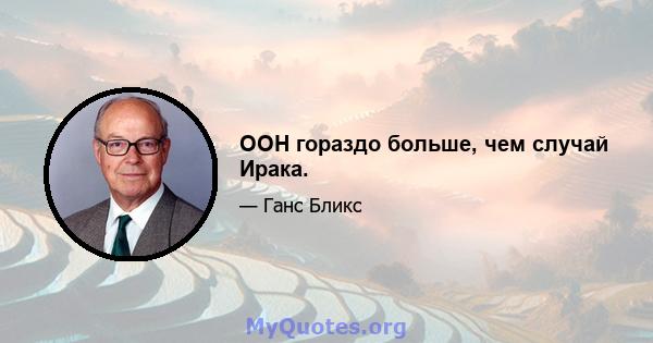 ООН гораздо больше, чем случай Ирака.