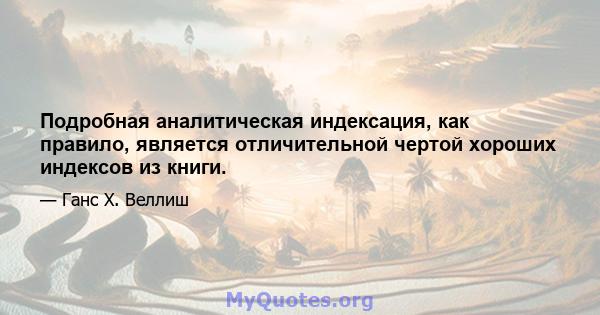 Подробная аналитическая индексация, как правило, является отличительной чертой хороших индексов из книги.