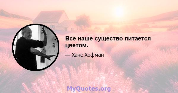 Все наше существо питается цветом.