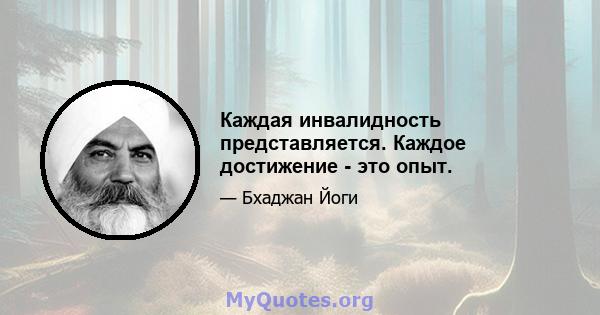 Каждая инвалидность представляется. Каждое достижение - это опыт.