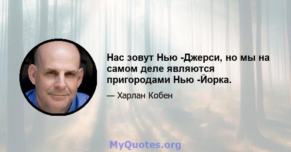 Нас зовут Нью -Джерси, но мы на самом деле являются пригородами Нью -Йорка.