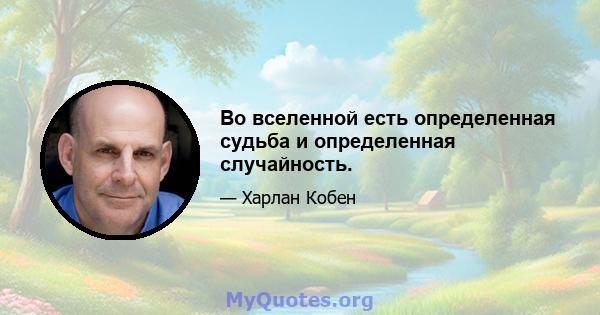 Во вселенной есть определенная судьба и определенная случайность.