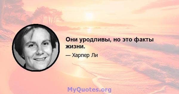 Они уродливы, но это факты жизни.