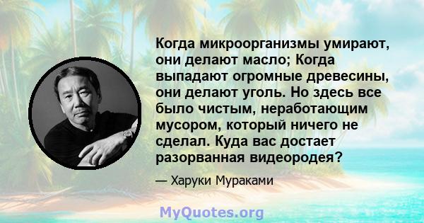 Когда микроорганизмы умирают, они делают масло; Когда выпадают огромные древесины, они делают уголь. Но здесь все было чистым, неработающим мусором, который ничего не сделал. Куда вас достает разорванная видеородея?