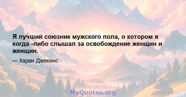 Я лучший союзник мужского пола, о котором я когда -либо слышал за освобождение женщин и женщин.