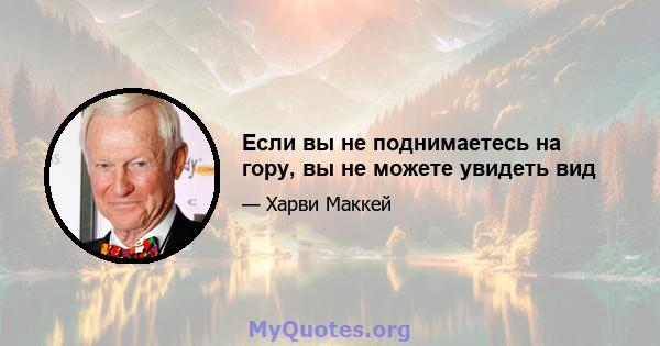 Если вы не поднимаетесь на гору, вы не можете увидеть вид