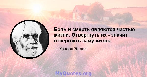 Боль и смерть являются частью жизни. Отвергнуть их - значит отвергнуть саму жизнь.