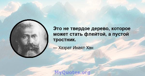 Это не твердое дерево, которое может стать флейтой, а пустой тростник.