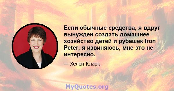 Если обычные средства, я вдруг вынужден создать домашнее хозяйство детей и рубашек Iron Peter, я извиняюсь, мне это не интересно.