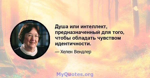 Душа или интеллект, предназначенный для того, чтобы обладать чувством идентичности.