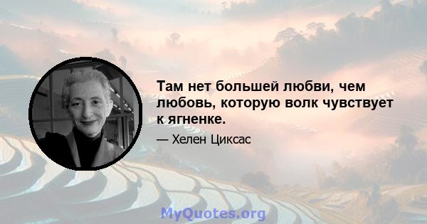 Там нет большей любви, чем любовь, которую волк чувствует к ягненке.