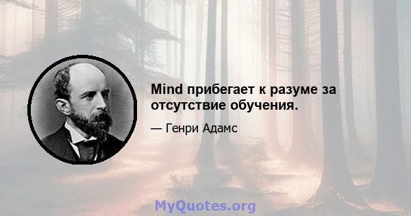 Mind прибегает к разуме за отсутствие обучения.