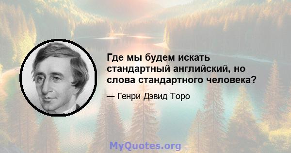 Где мы будем искать стандартный английский, но слова стандартного человека?