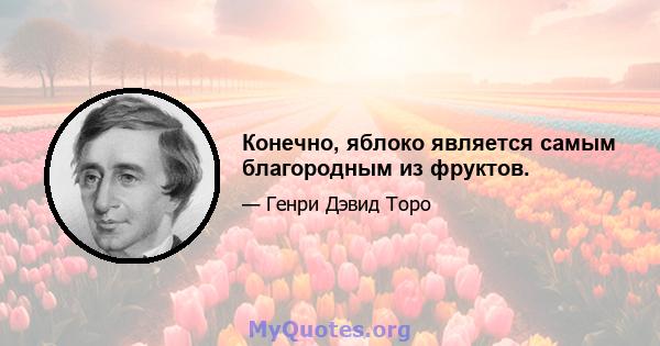 Конечно, яблоко является самым благородным из фруктов.