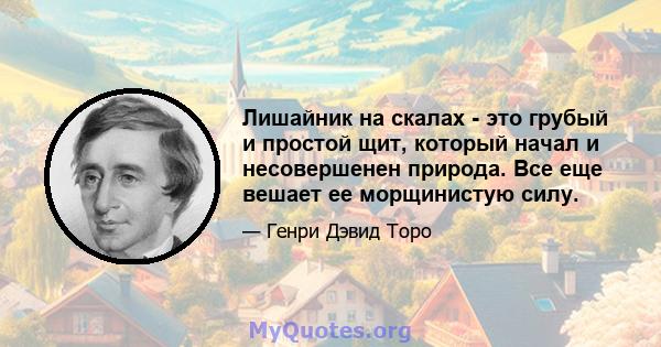 Лишайник на скалах - это грубый и простой щит, который начал и несовершенен природа. Все еще вешает ее морщинистую силу.