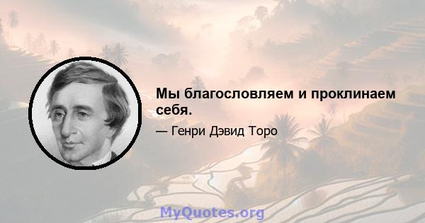 Мы благословляем и проклинаем себя.