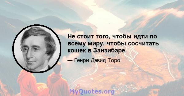 Не стоит того, чтобы идти по всему миру, чтобы сосчитать кошек в Занзибаре.