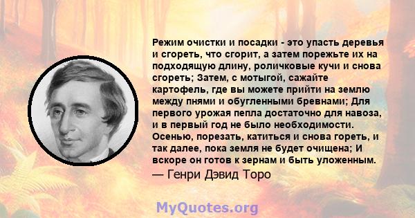 Режим очистки и посадки - это упасть деревья и сгореть, что сгорит, а затем порежьте их на подходящую длину, роличковые кучи и снова сгореть; Затем, с мотыгой, сажайте картофель, где вы можете прийти на землю между