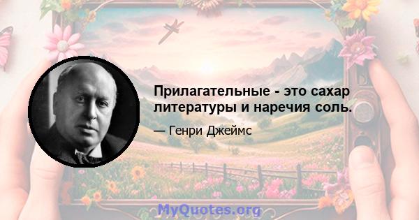 Прилагательные - это сахар литературы и наречия соль.