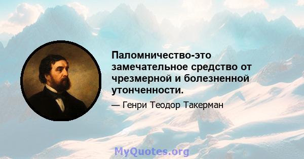 Паломничество-это замечательное средство от чрезмерной и болезненной утонченности.