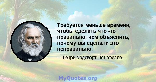 Требуется меньше времени, чтобы сделать что -то правильно, чем объяснить, почему вы сделали это неправильно.