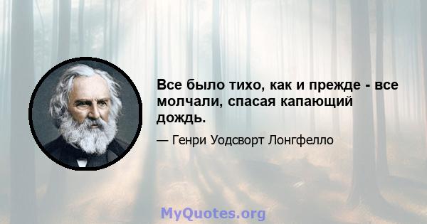 Все было тихо, как и прежде - все молчали, спасая капающий дождь.