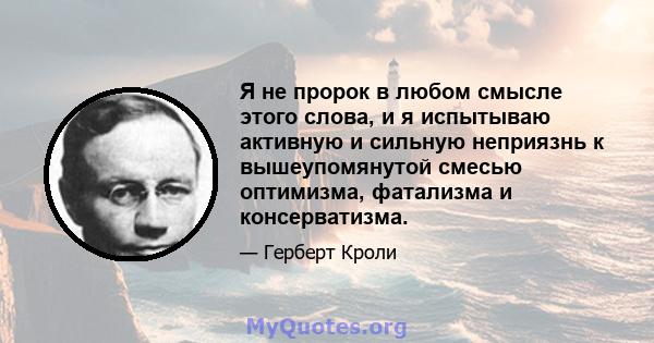 Я не пророк в любом смысле этого слова, и я испытываю активную и сильную неприязнь к вышеупомянутой смесью оптимизма, фатализма и консерватизма.