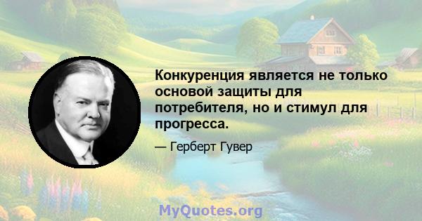 Конкуренция является не только основой защиты для потребителя, но и стимул для прогресса.