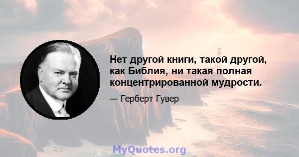 Нет другой книги, такой другой, как Библия, ни такая полная концентрированной мудрости.