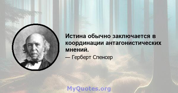 Истина обычно заключается в координации антагонистических мнений.