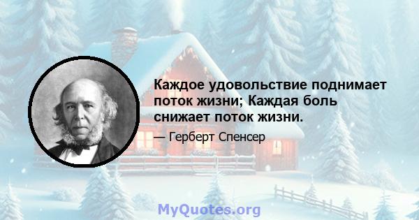 Каждое удовольствие поднимает поток жизни; Каждая боль снижает поток жизни.