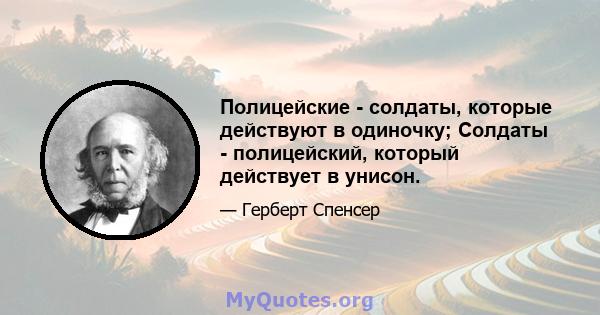 Полицейские - солдаты, которые действуют в одиночку; Солдаты - полицейский, который действует в унисон.