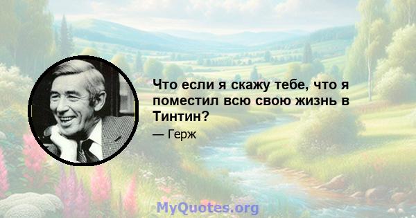 Что если я скажу тебе, что я поместил всю свою жизнь в Тинтин?