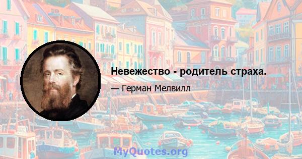 Невежество - родитель страха.