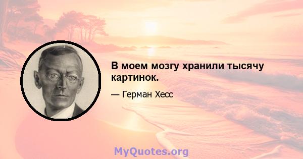 В моем мозгу хранили тысячу картинок.