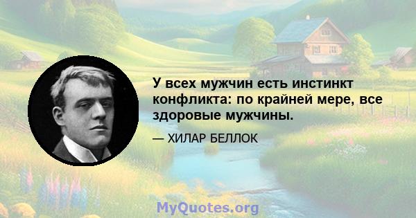 У всех мужчин есть инстинкт конфликта: по крайней мере, все здоровые мужчины.