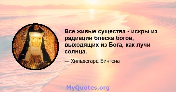 Все живые существа - искры из радиации блеска богов, выходящих из Бога, как лучи солнца.